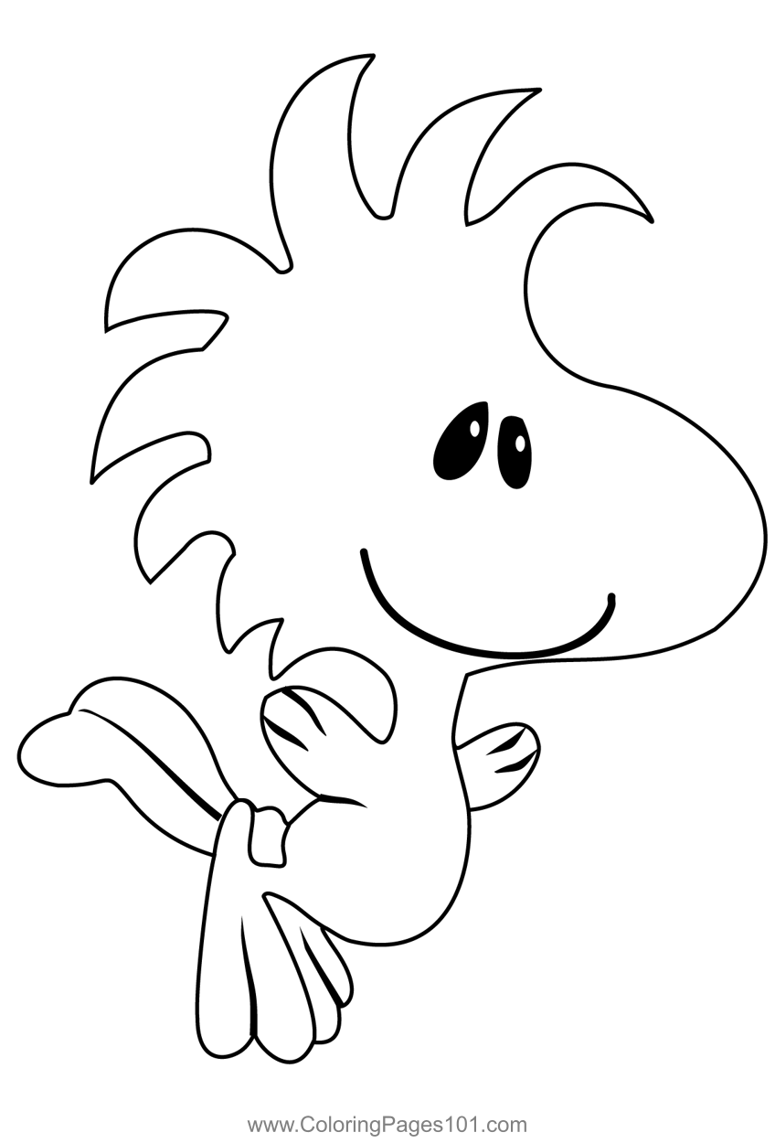 Woodstock from the peanuts movie coloring page for kids