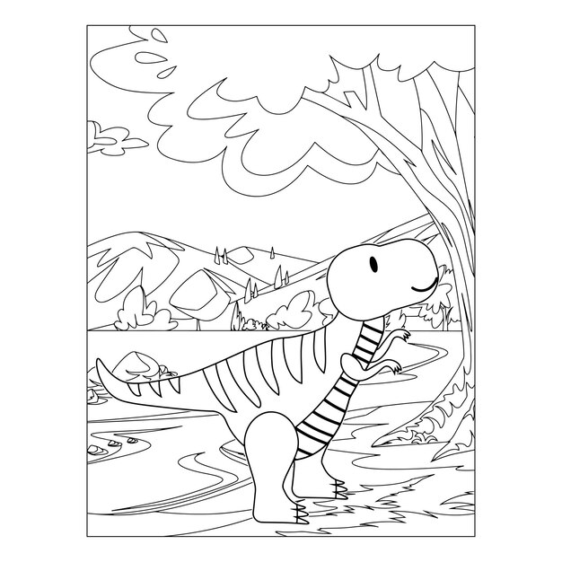 Premium vector dinosaur coloring pages