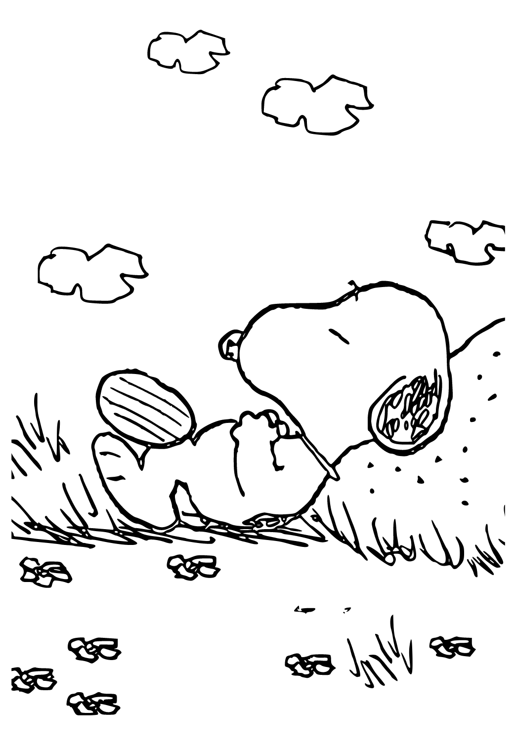 Free printable snoopy dream coloring page for adults and kids