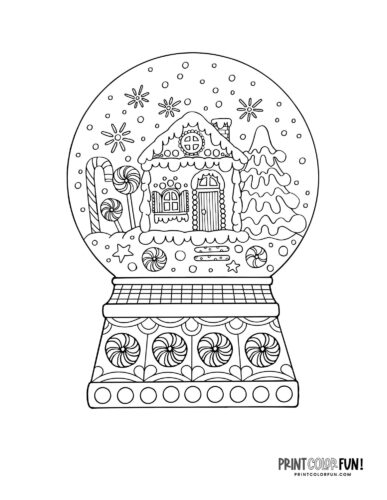 Snow globe clipart coloring pages for a magical holiday season at