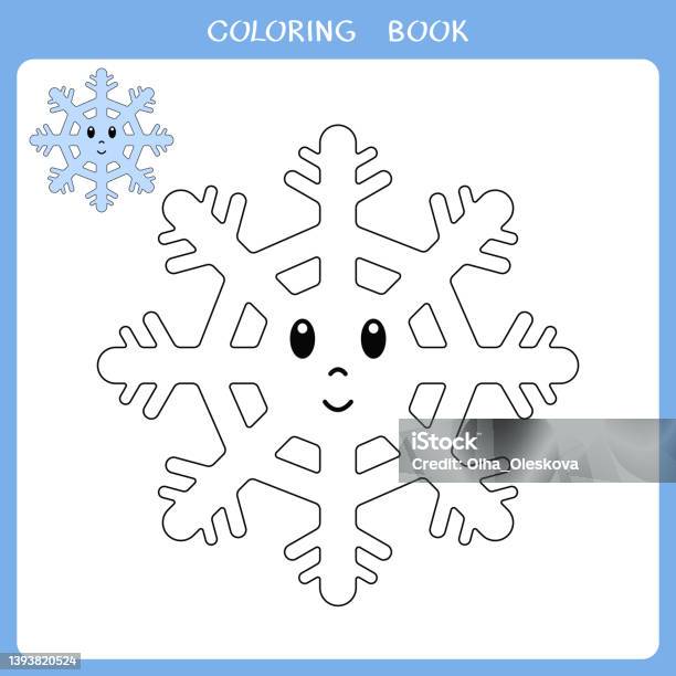 Cute snowflake for coloring book stock illustration
