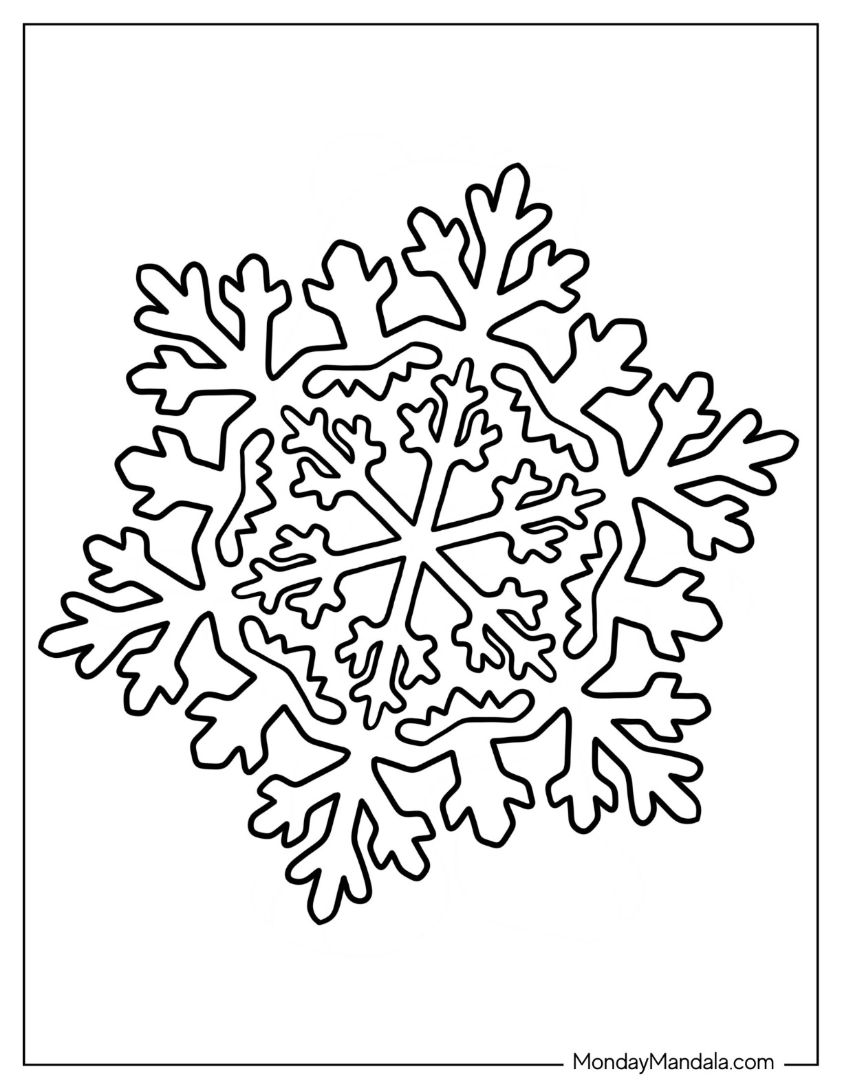 Snowflake coloring pages free pdf printables