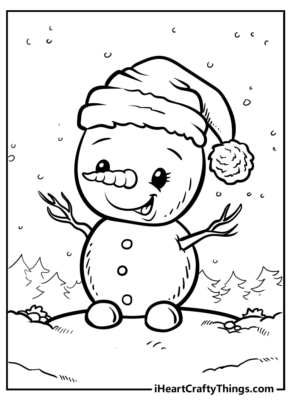 Snowman coloring pages free printables