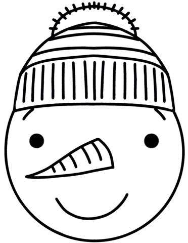 Snowman head coloring page free printable coloring pages