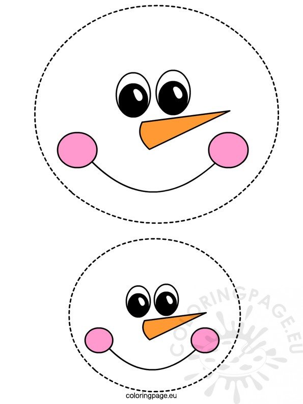 Snowman face coloring page