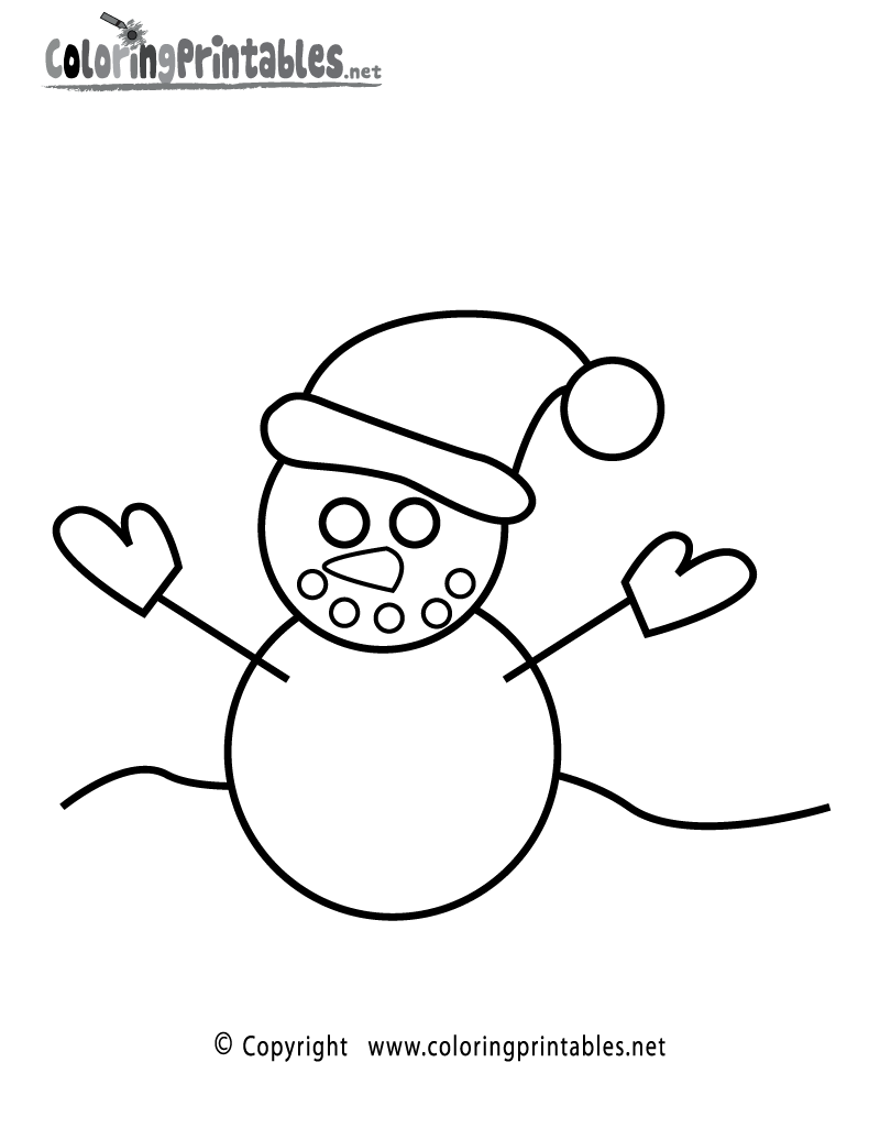 Fun snowman coloring page