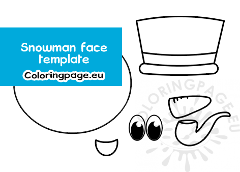 Snowman face template printable coloring page
