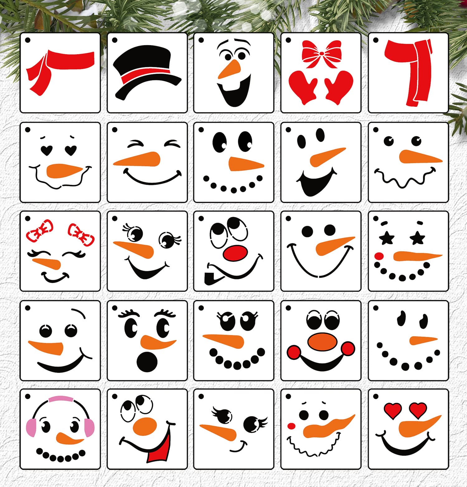 Christmas snowman face stencils for paintingâ snowman xmas stencil for wood slicechristmas treemantel shelfwindow decor arts crafts sewing