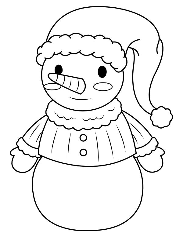 Printable snowman wearing coat and hat coloring page printable christmas coloring pages printable snowman christmas coloring pages