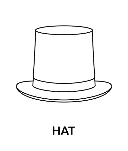 Premium vector coloring page with hat for kids