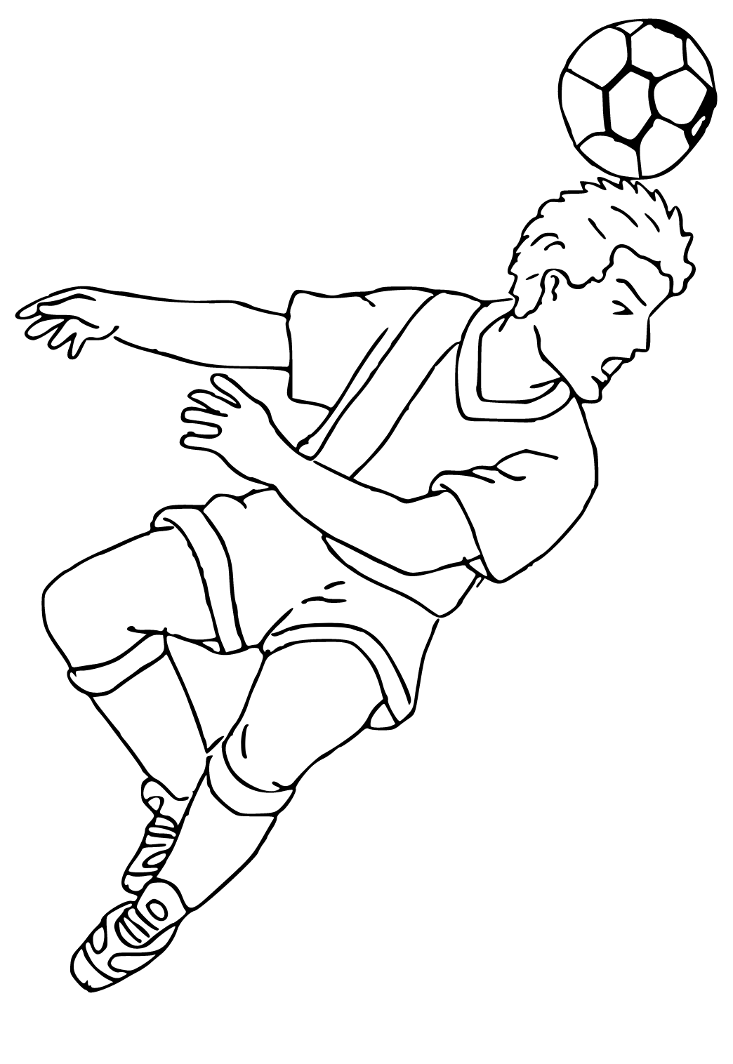Free printable football soccer hit coloring page for adults and kids