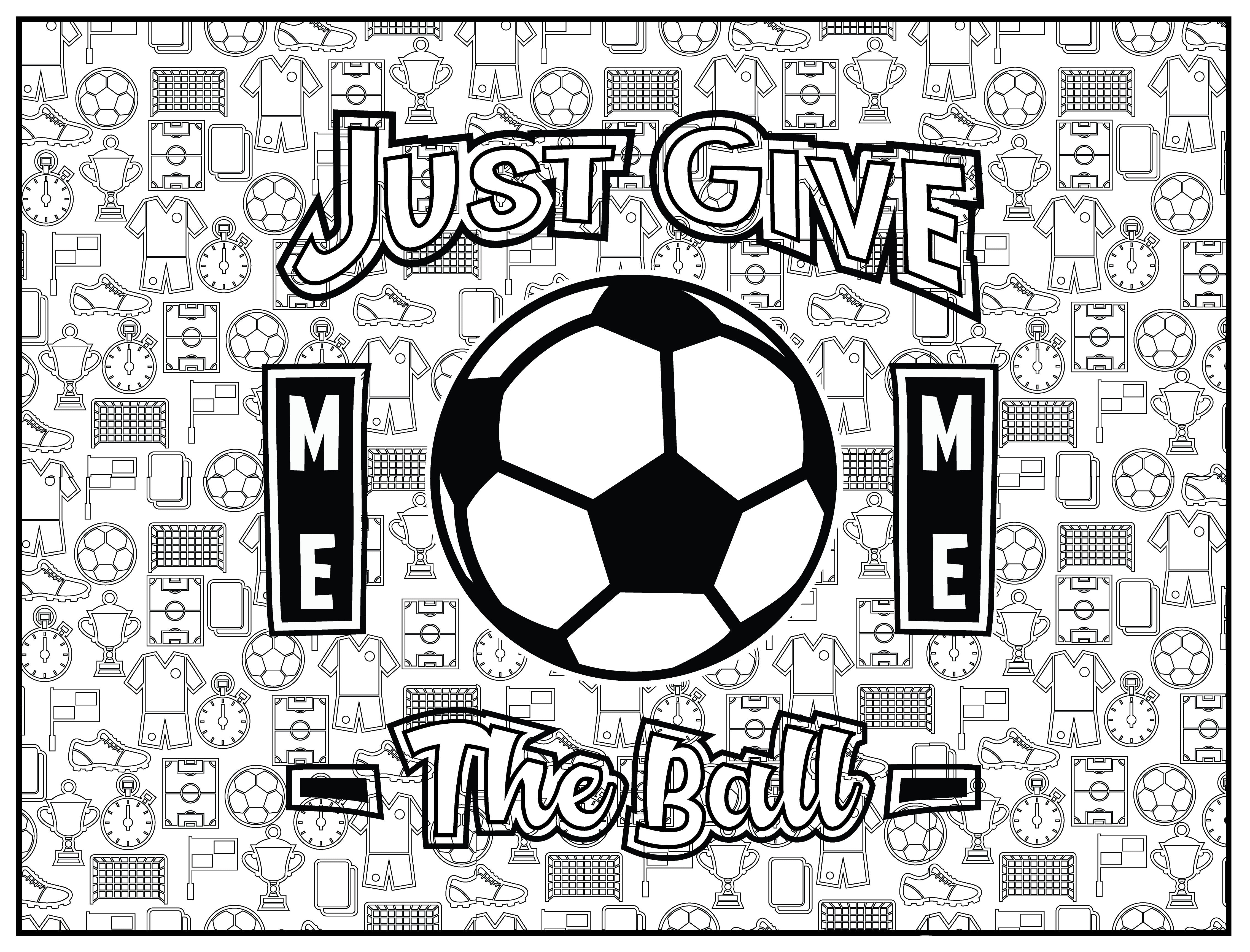 Give me the ball soccer personalized giant coloring poster x â debbie lynn