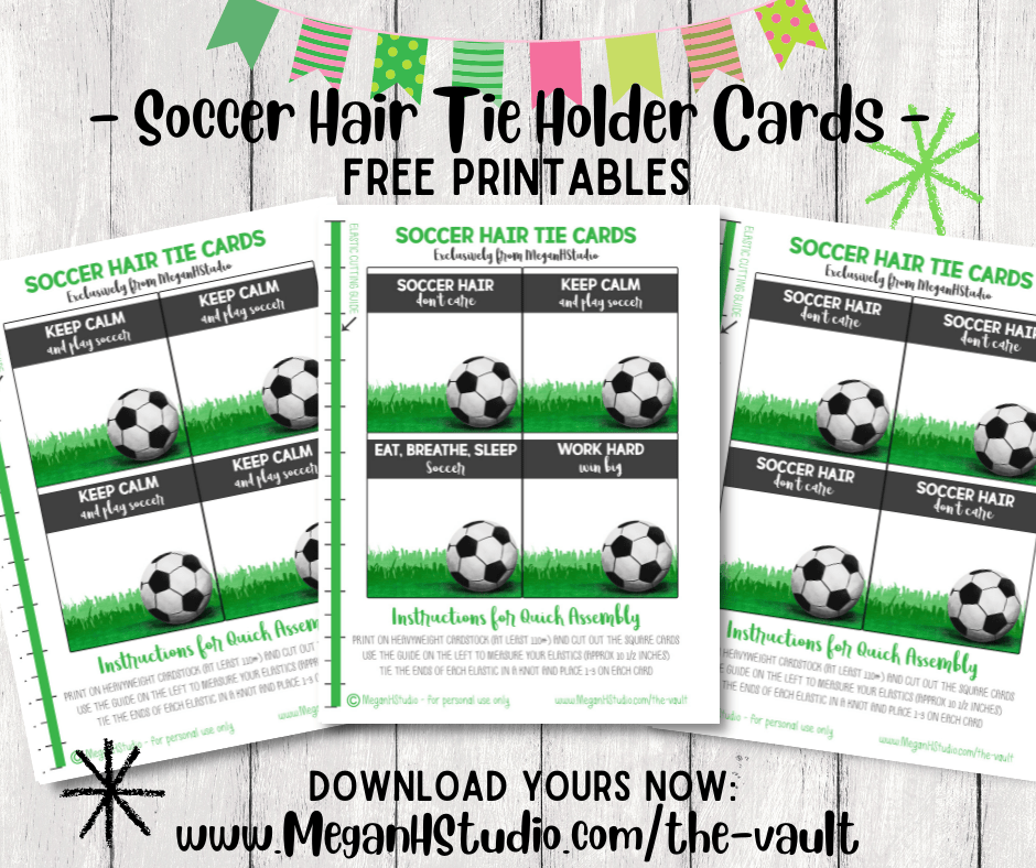 Soccer theme hair tie holder cards