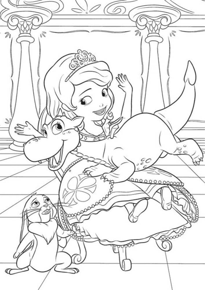 Free easy to print sofia the first coloring pages
