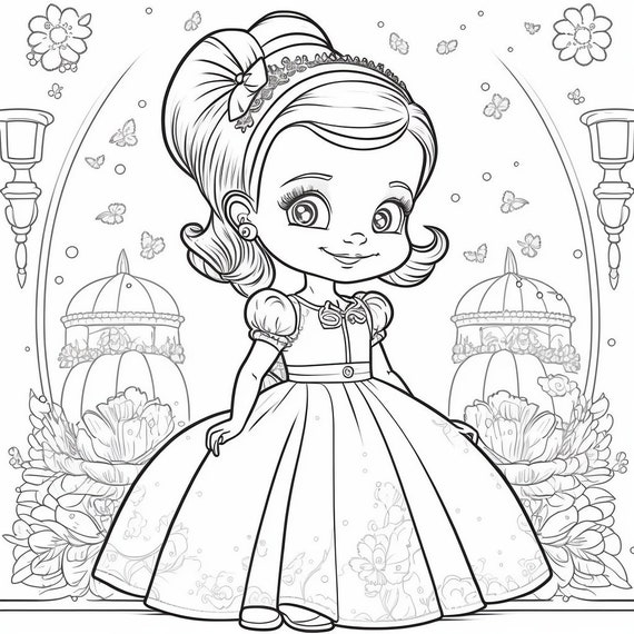 Printable pretty princess coloring pages