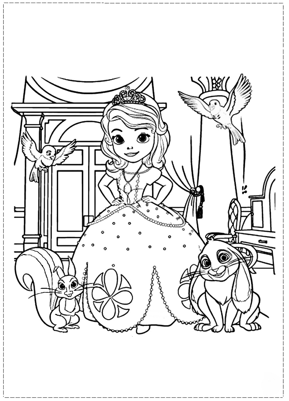 Sofia the first coloring pages â birthday printable