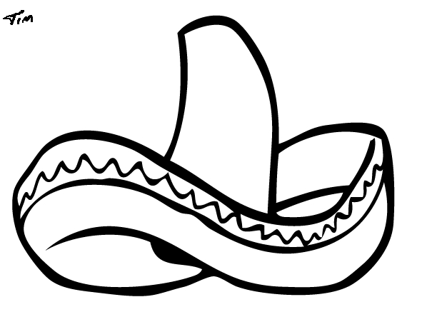 Sombrero hat coloring page