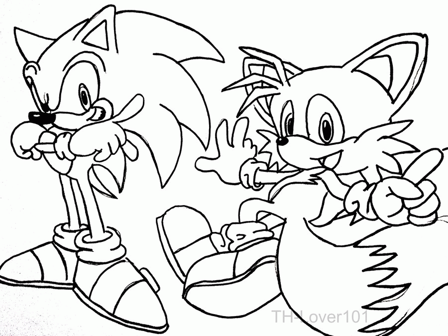 Sonic and tails coloring pages