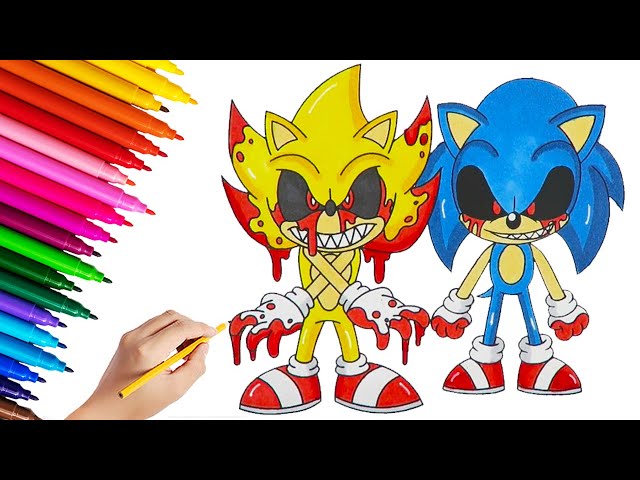 Sonicexe coloring pages drawing and coloring super sonicexe