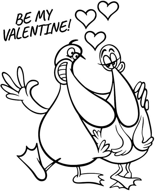 Be my valentine coloring page