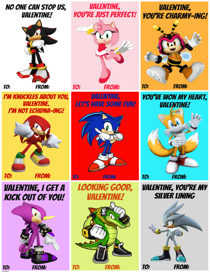 Free printable sonic valentines the lunchbox season