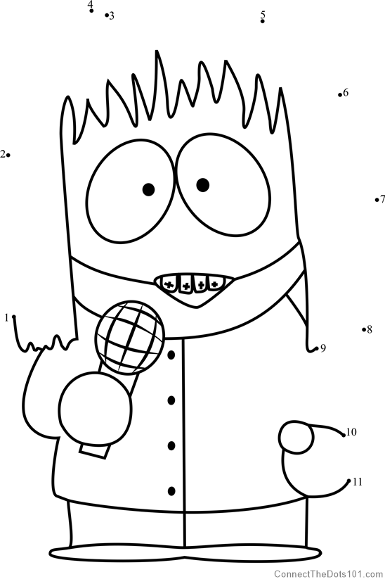 Shelly marsh from south park dot to dot printable worksheet