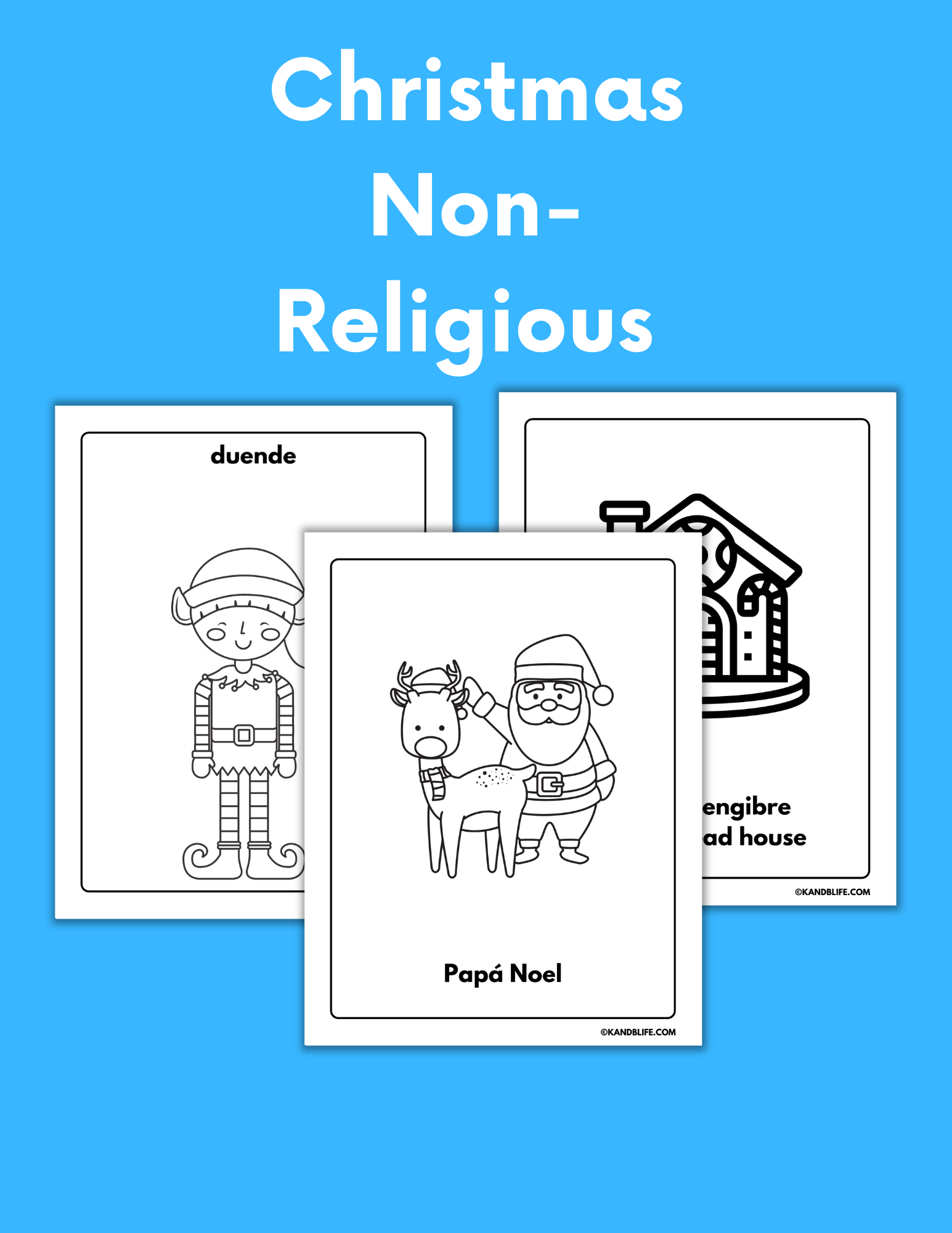Spanish winter holidays coloring pages