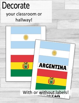 Spanish speaking countries and their flags bulletin board