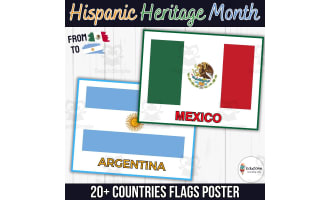 Celebrate hispanic heritage month colorful flags coloring pages by teach simple