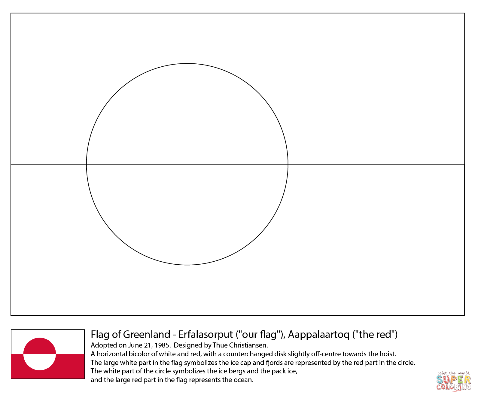 Flag of greenland coloring page free printable coloring pages