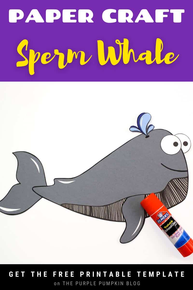 Paper sperm whale craft with free printable template