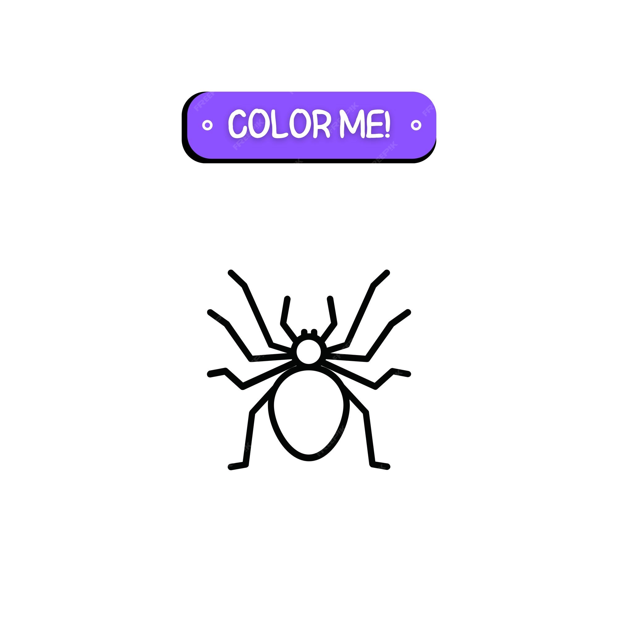 Premium vector hand drawn spider kawaii coloring page illustration
