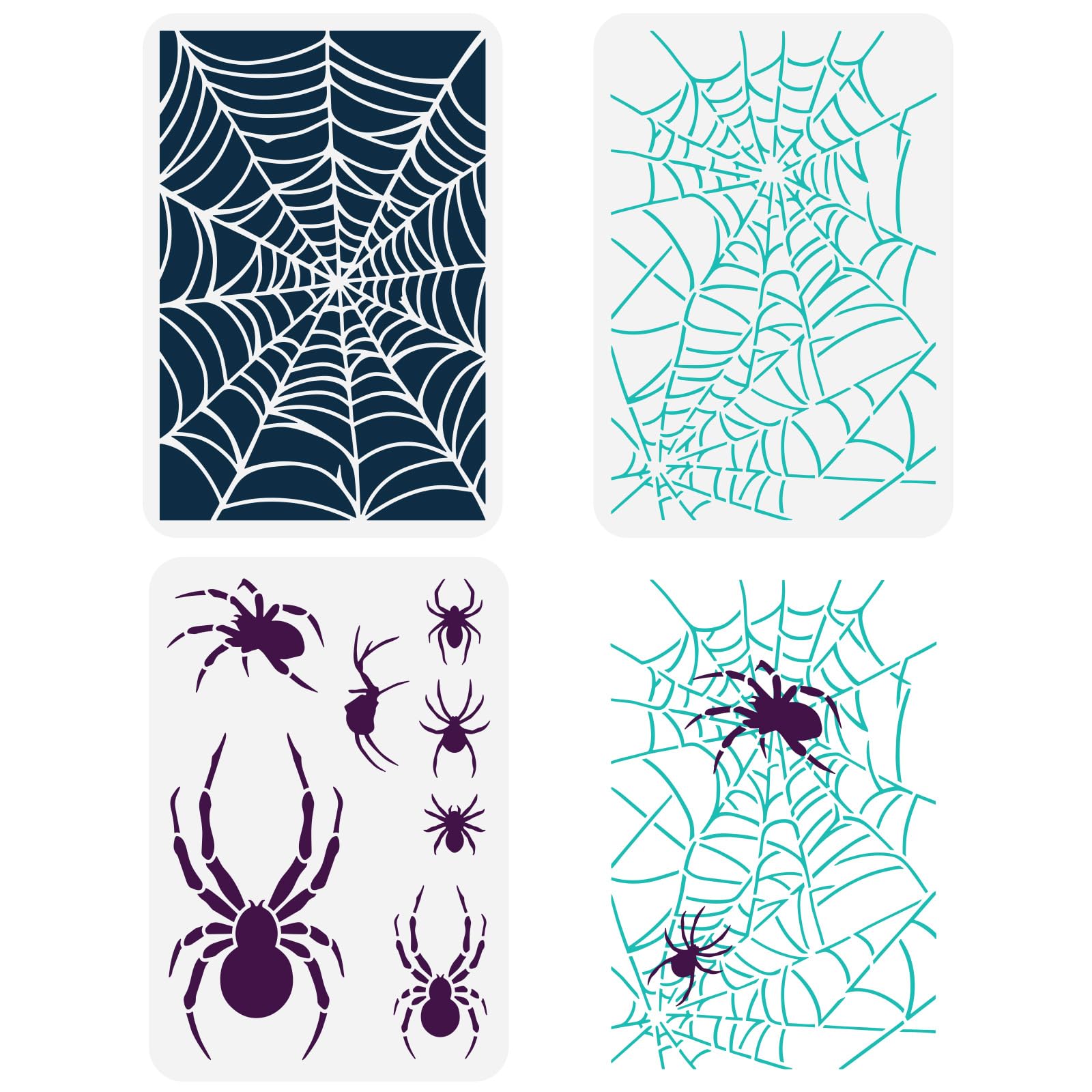 Fingerinspire pcs spider web painting stencil xinch reusable halloween spider stencil spider web drawing template halloween themed stencil for diy holiday party home decoration