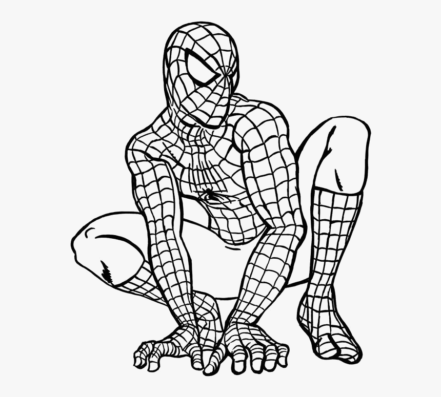 Spiderman coloring hd png download transparent png image