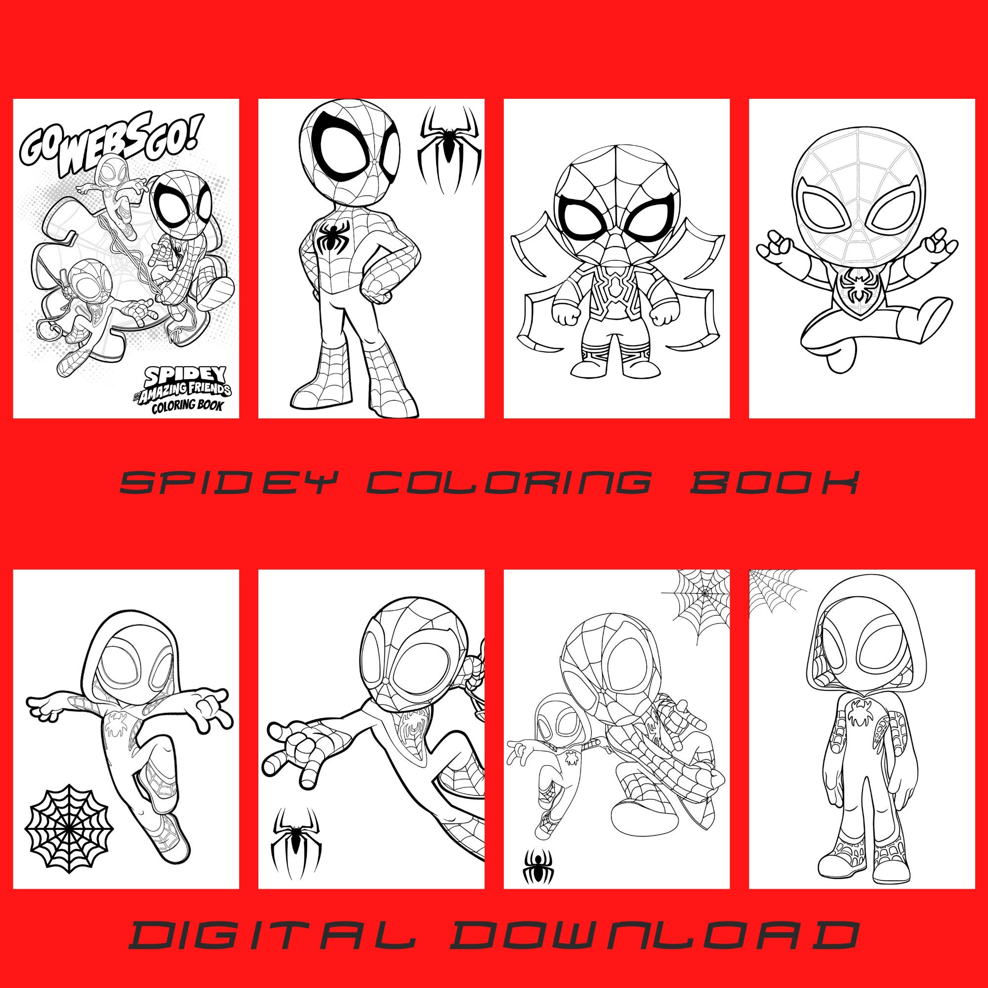 Spidey and his amazing friends coloring book for kids