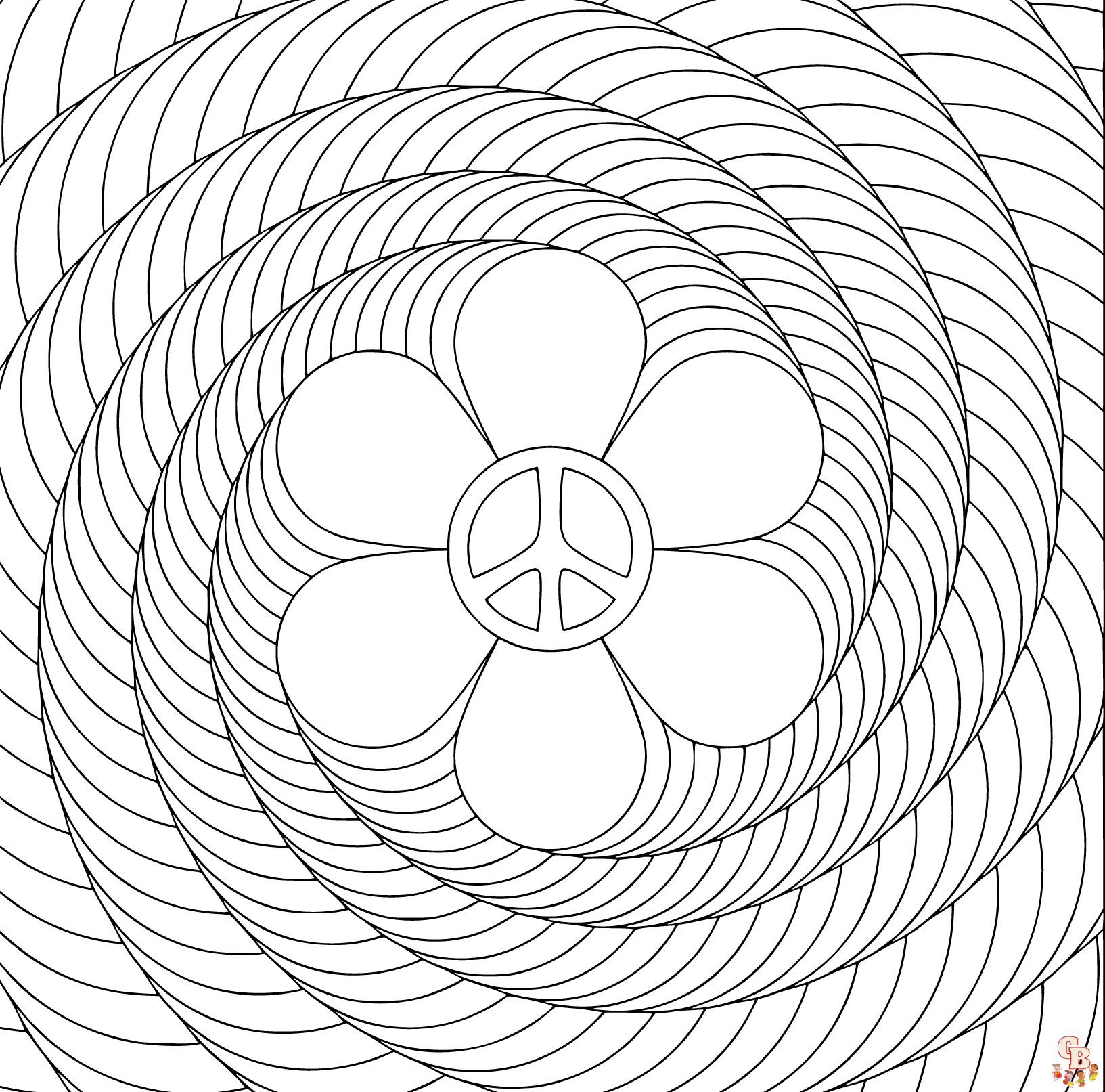 Printable spiral coloring pages free for kids and adults