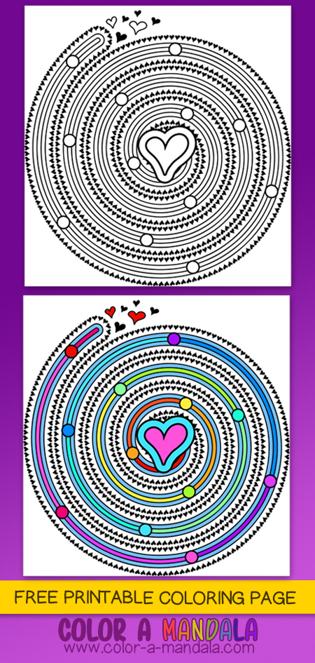 Heart spiral coloring page m