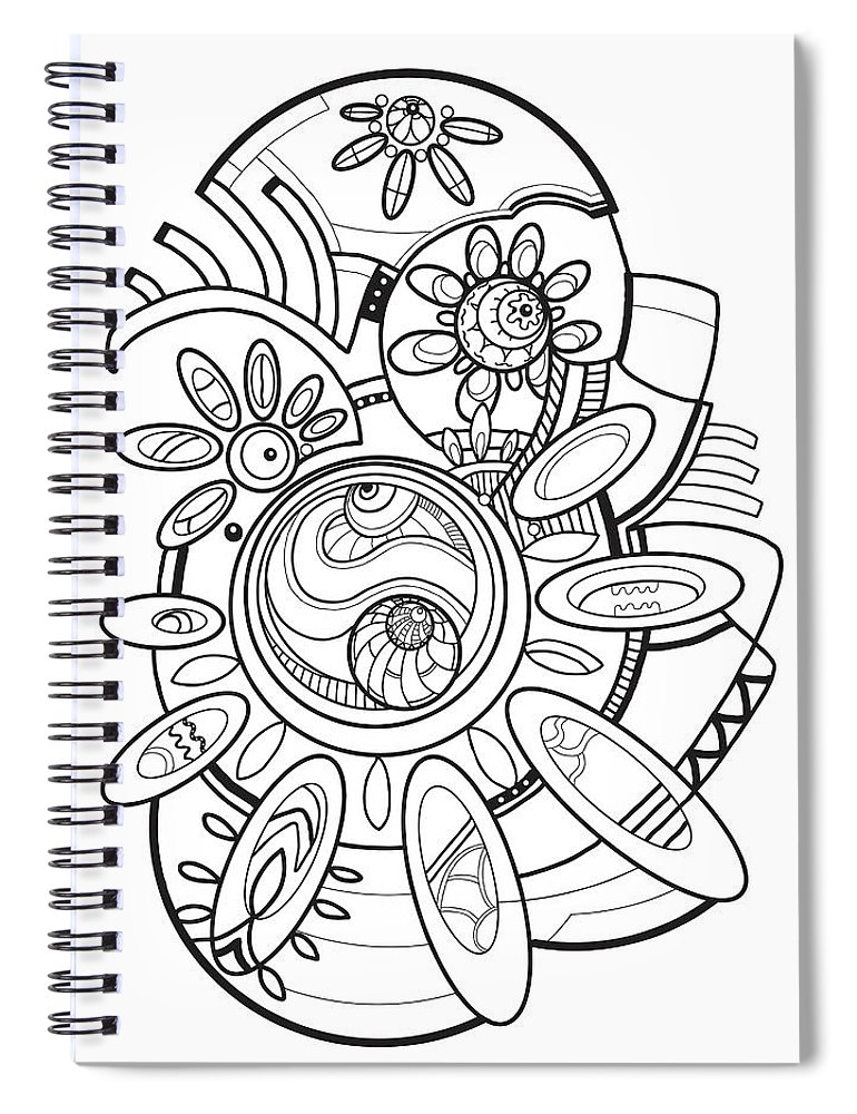 Illustration printable coloring pages for adults spiral notebook by olha zolotnyk