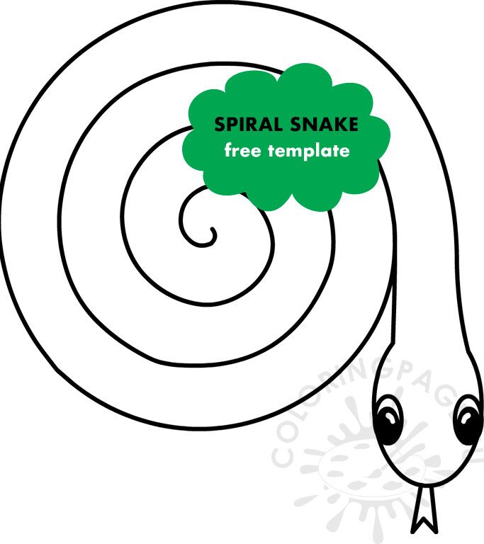 Spiral snake template coloring page