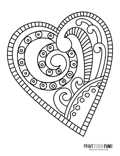 Printable heart coloring pages a huge collection of hearts for coloring crafting learning at