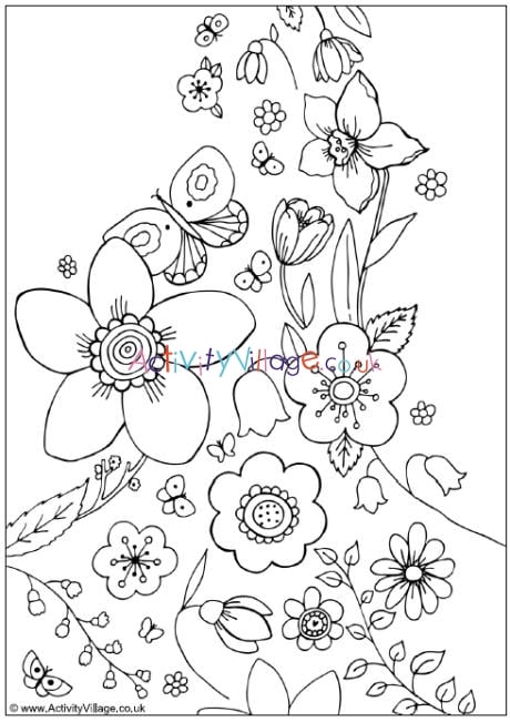 Spring flowers louring page
