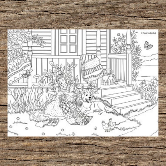 Spring crafts printable adult coloring page from favoreads