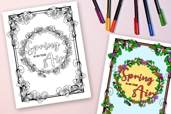 Spring coloring pages printable