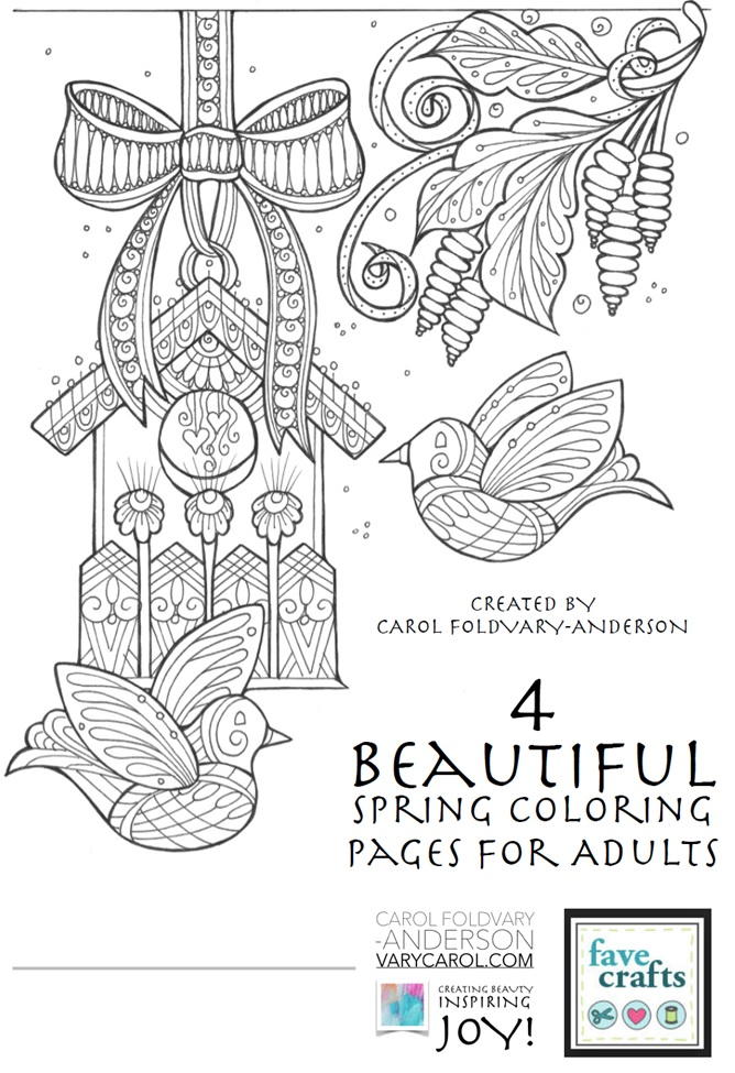 Beautiful spring coloring pages for adults