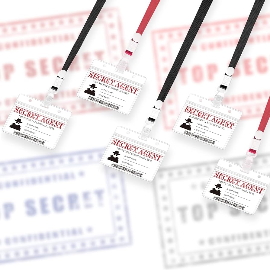 Dlugopis pieces secret agent name tags spy decorations secret agent badge top secret party favor for kids teacher classroom halloween caution party toys games