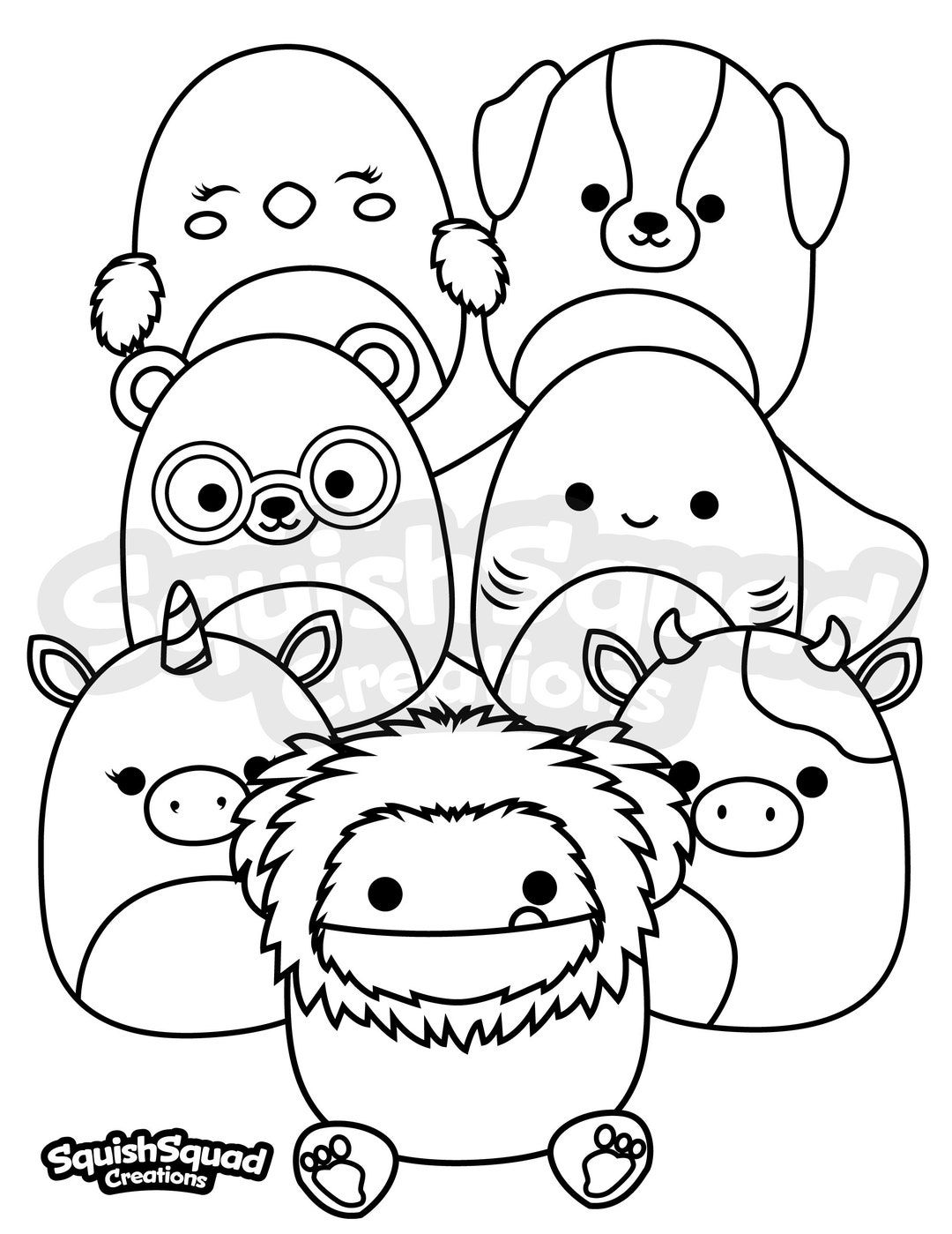 Squishmallow coloring page printable squishmallow coloring