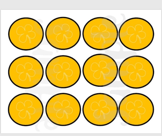 St patricks day gold coins gold coins printables instant download