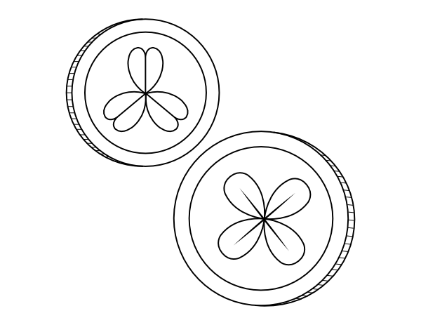 Printable saint patricks day coins coloring page