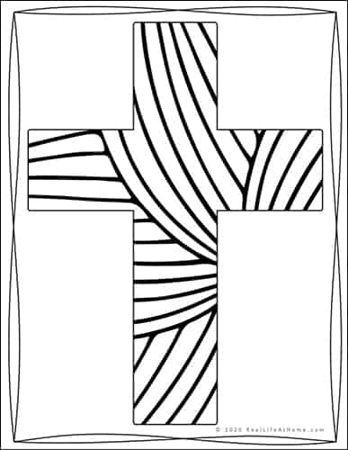 Religious cross coloring pages for kids and adults different designs