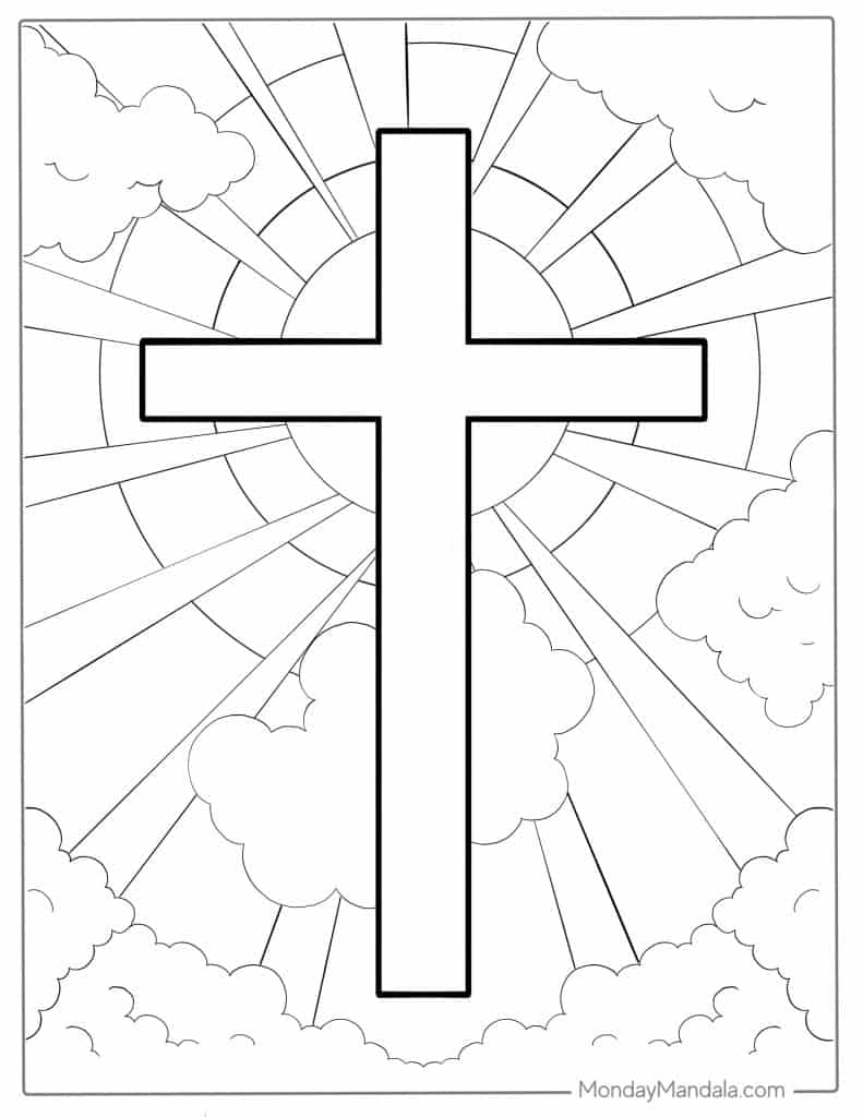 Cross coloring pages free pdf printables